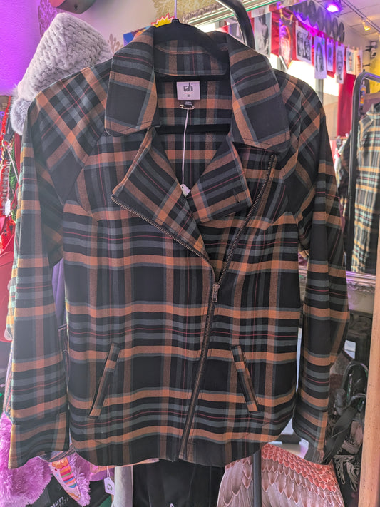 Cabi XS Plaid Moto Jacket