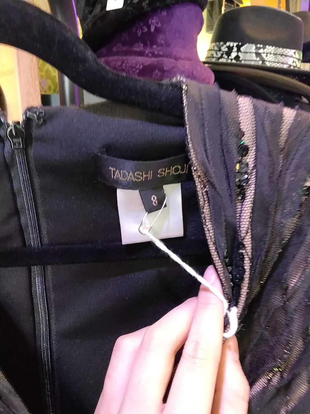 Tadashi showing black size 8 dress
