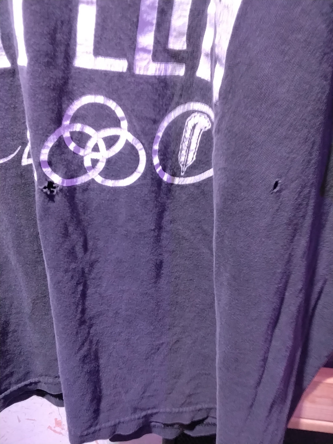 Led Zeppelin vintage tshirt has small holes