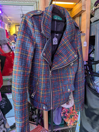Signature Eight Small Plaid Moto Jacket