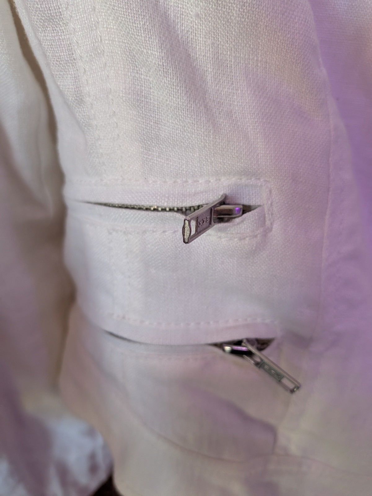 I.N.C. International Concepts Medium White Linen Moto Jacket