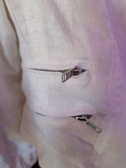 I.N.C. International Concepts Medium White Linen Moto Jacket
