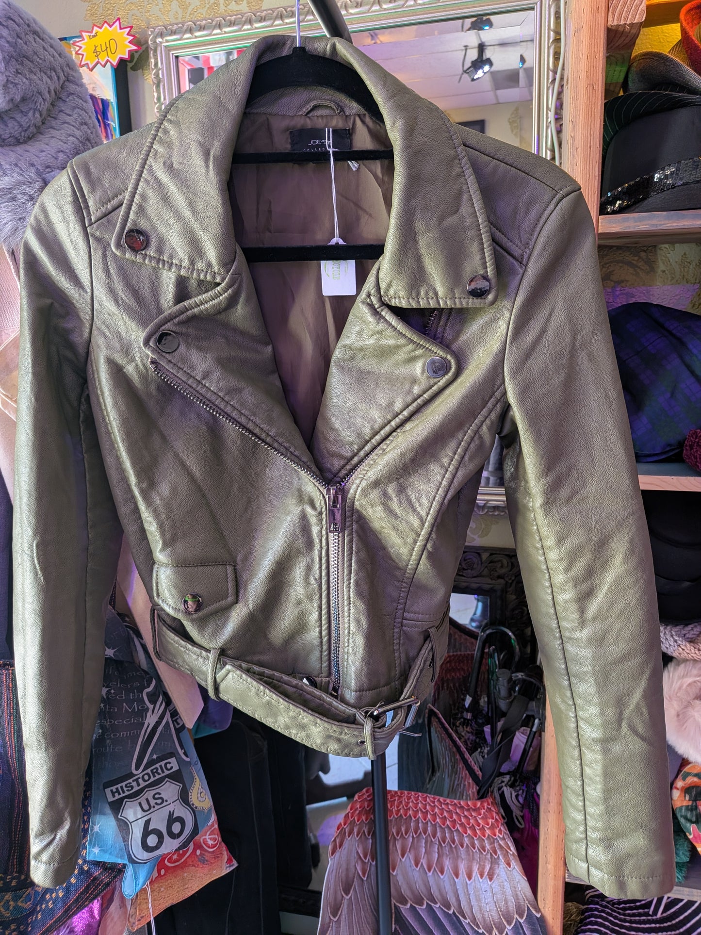 Joe's Collection XS Green Moto Jackets