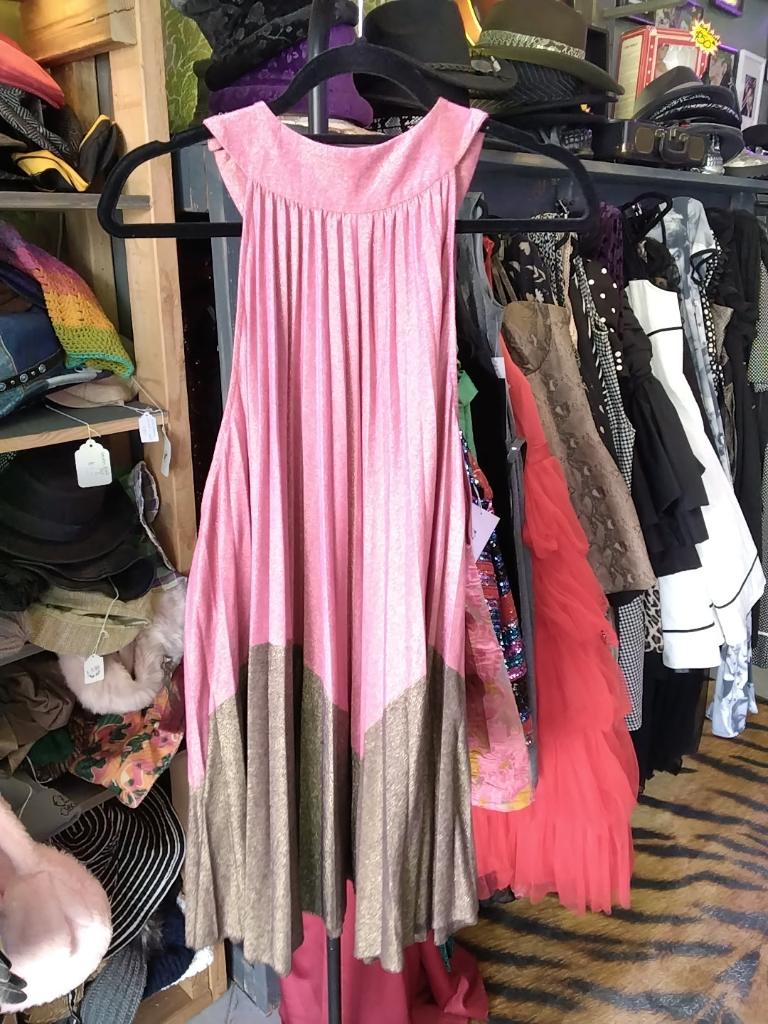 Free People 2 Tone Glitery Pleated Dress Size 6