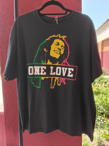 Bob Marley One Love Band T-Shirt Black 2XL