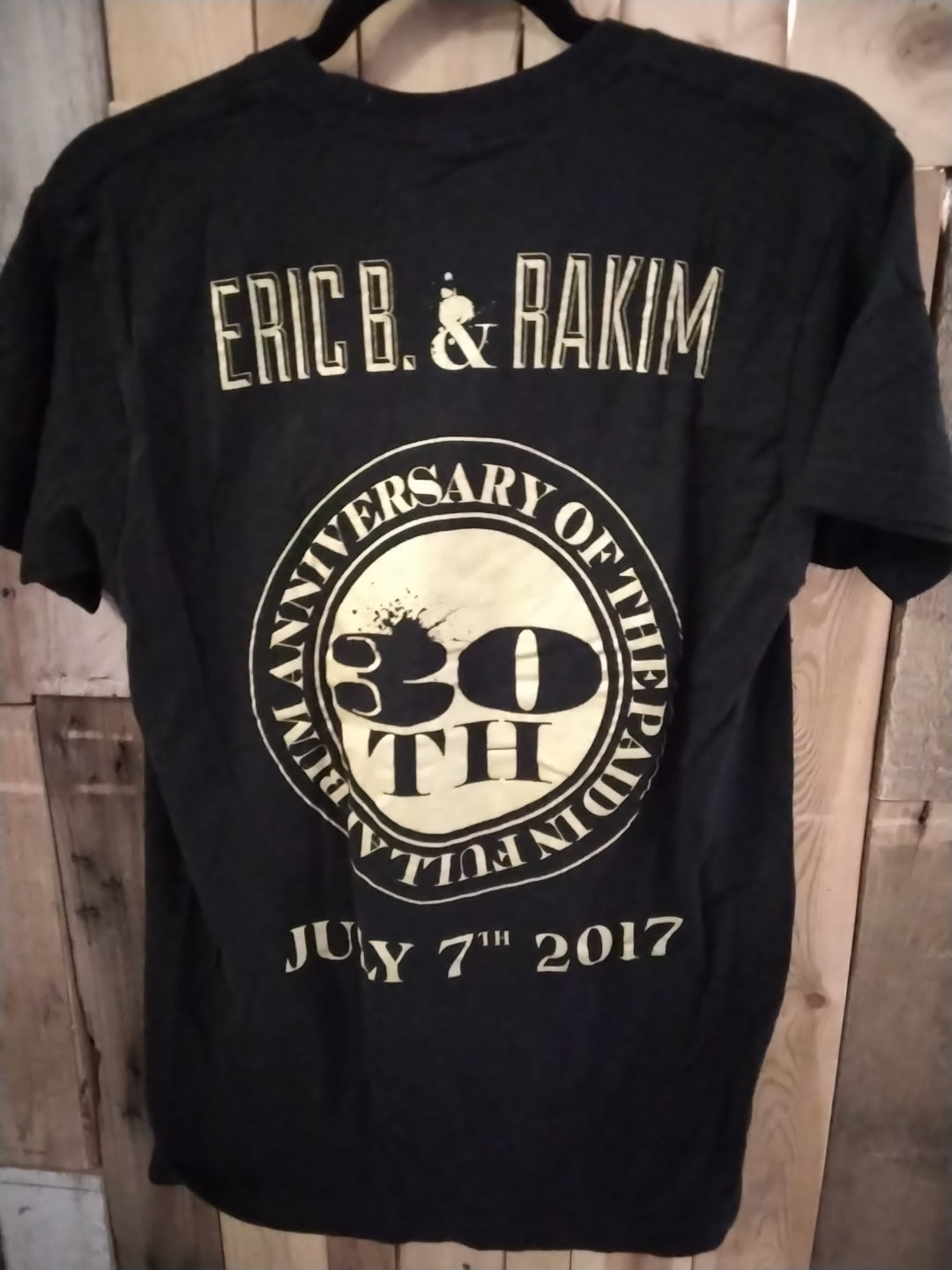 Eric B & Rakim 30th Anniversary Tour Shirt July 7th 2017 Medium