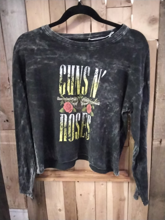 Guns N Roses Cropped Long Sleeve Size M