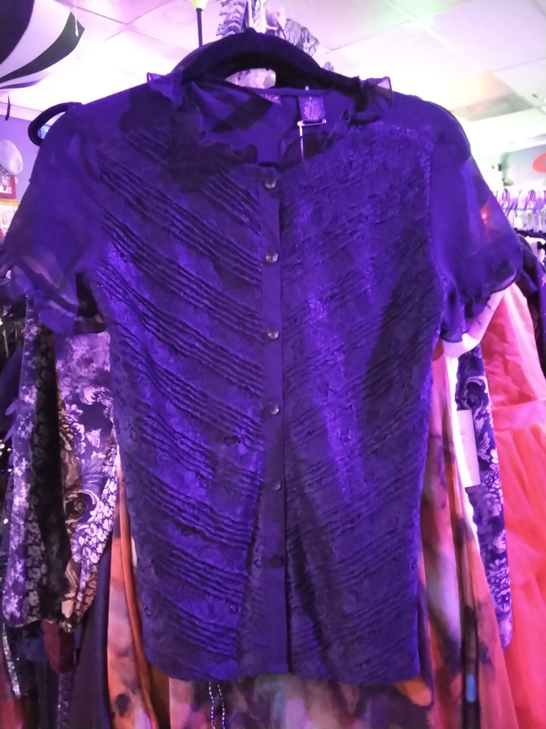AKS Black Silk Top