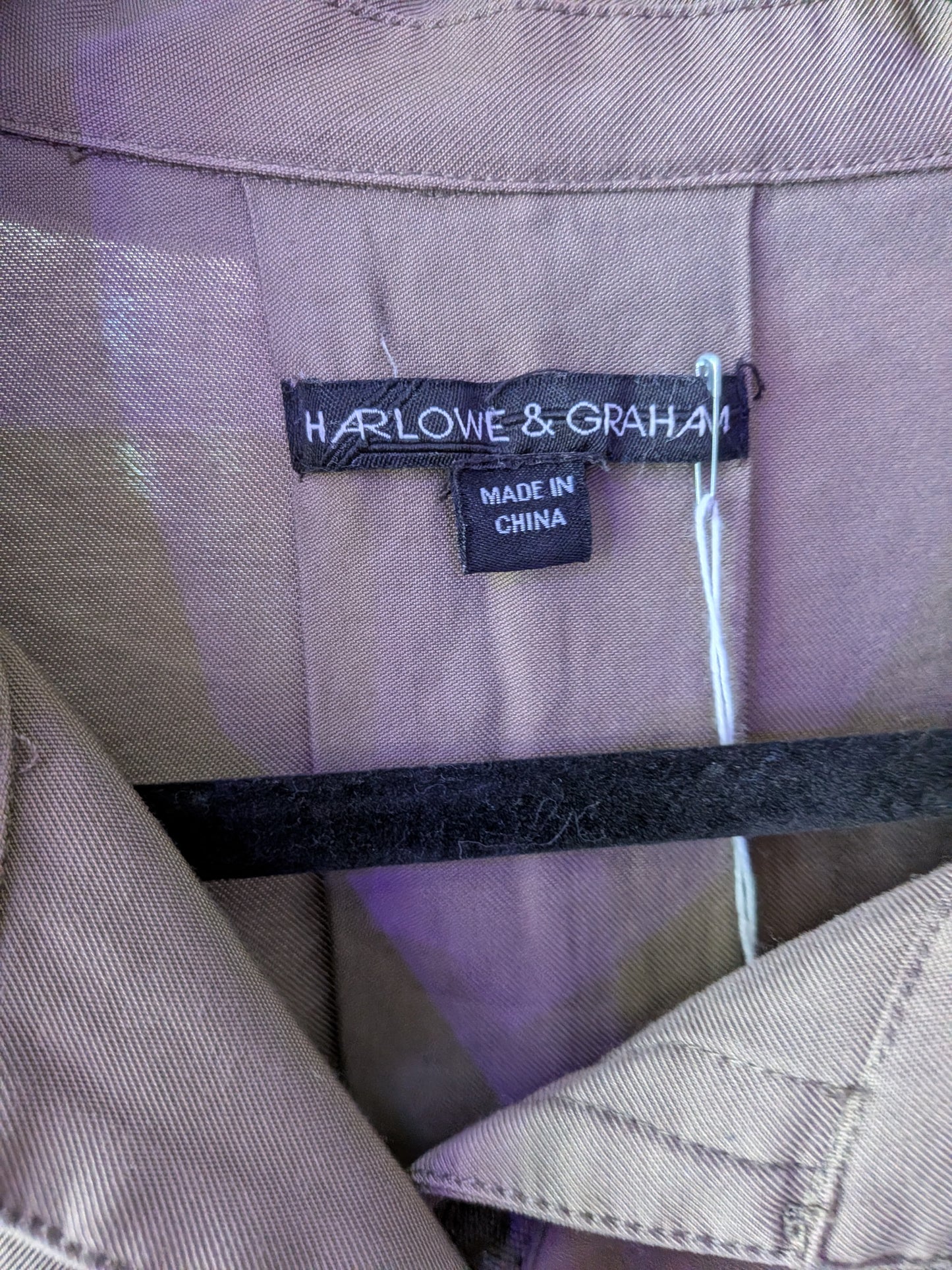 Harlowe & Graham Medium Crop Shacket Army Green