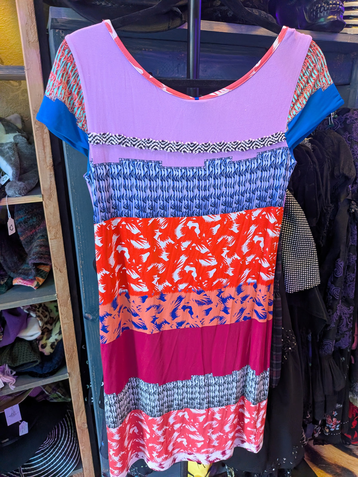 Save the Queen Small Short Sleeve Multi Media Dress