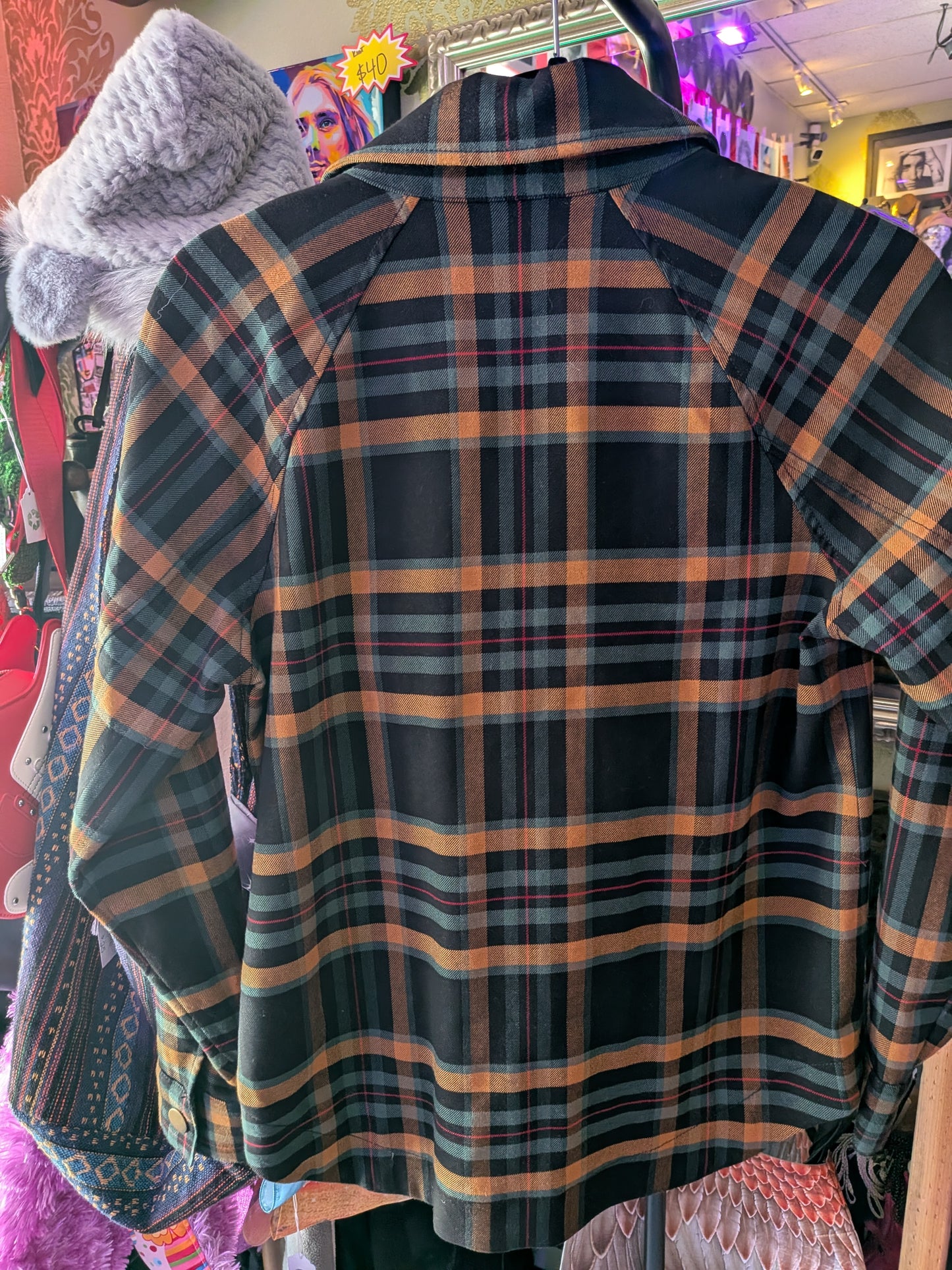 Cabi XS Plaid Moto Jacket