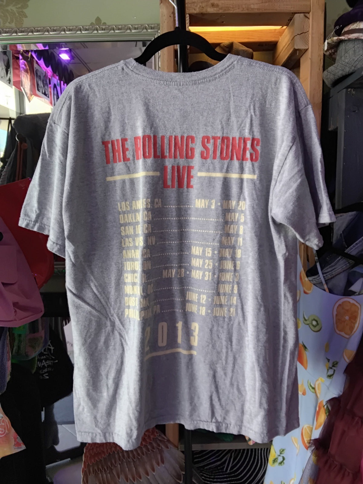 The Rolling Stones 2013 50th Anniversary Tour Band T-Shirt Gray L