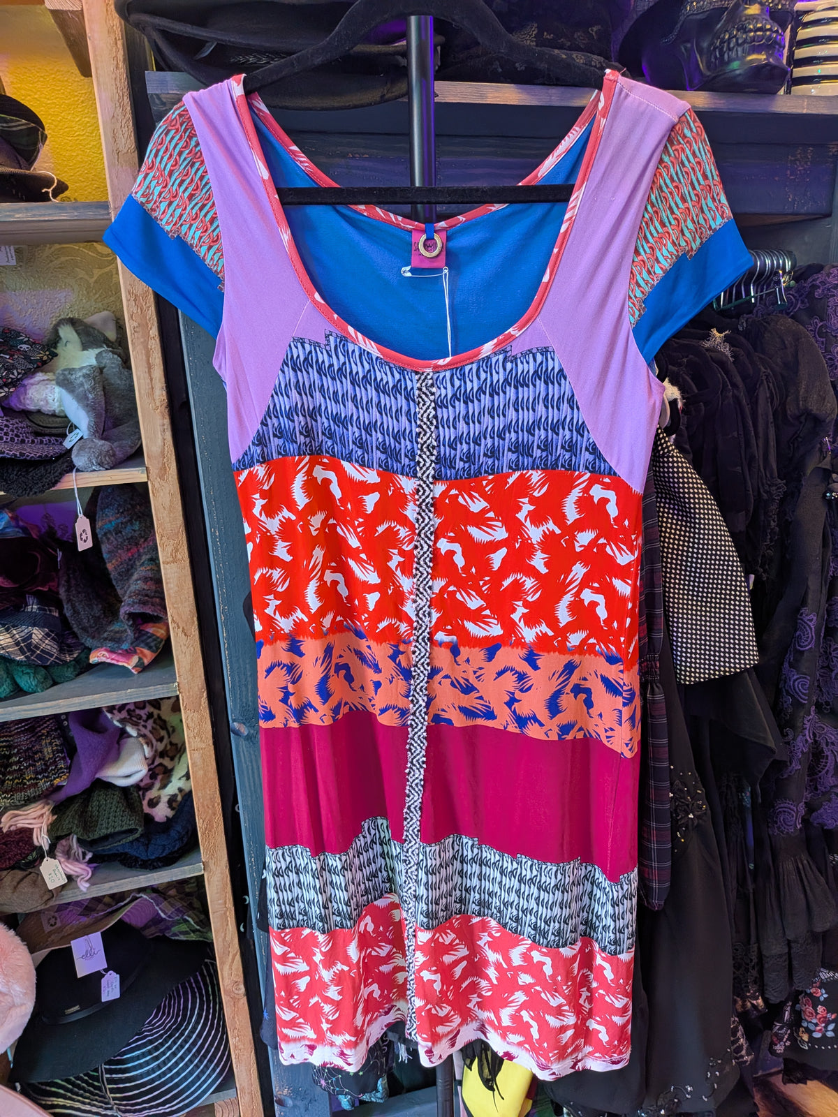 Save the Queen Small Short Sleeve Multi Media Dress
