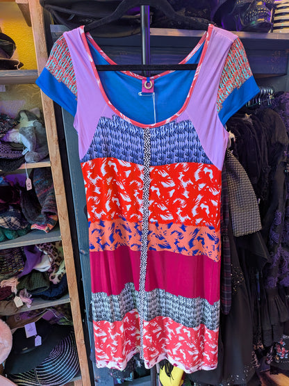 Save the Queen Small Short Sleeve Multi Media Dress