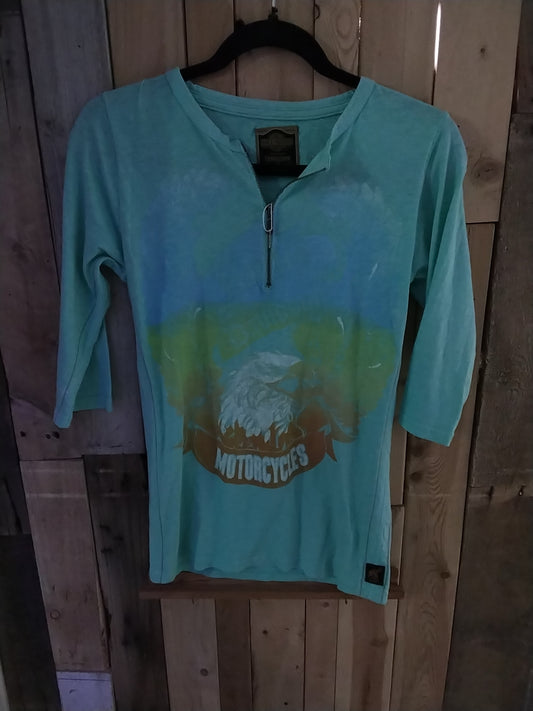 Harley Davidson women's zip up shirt size small RARE