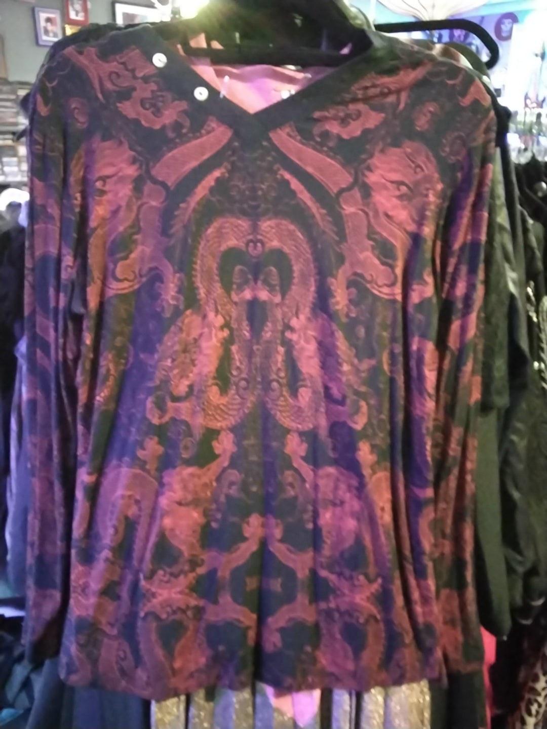 Johnny Was Red Dragon Shirt
