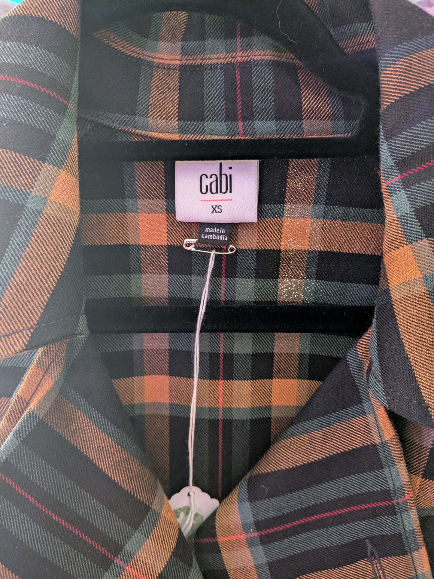 Cabi XS Plaid Moto Jacket