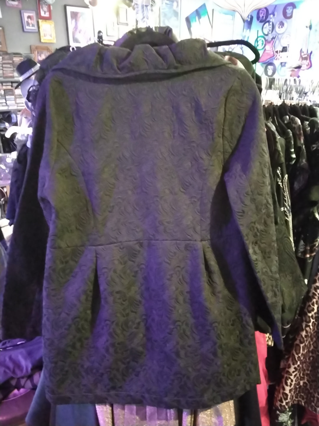Toffee Apple Black Floral Coat