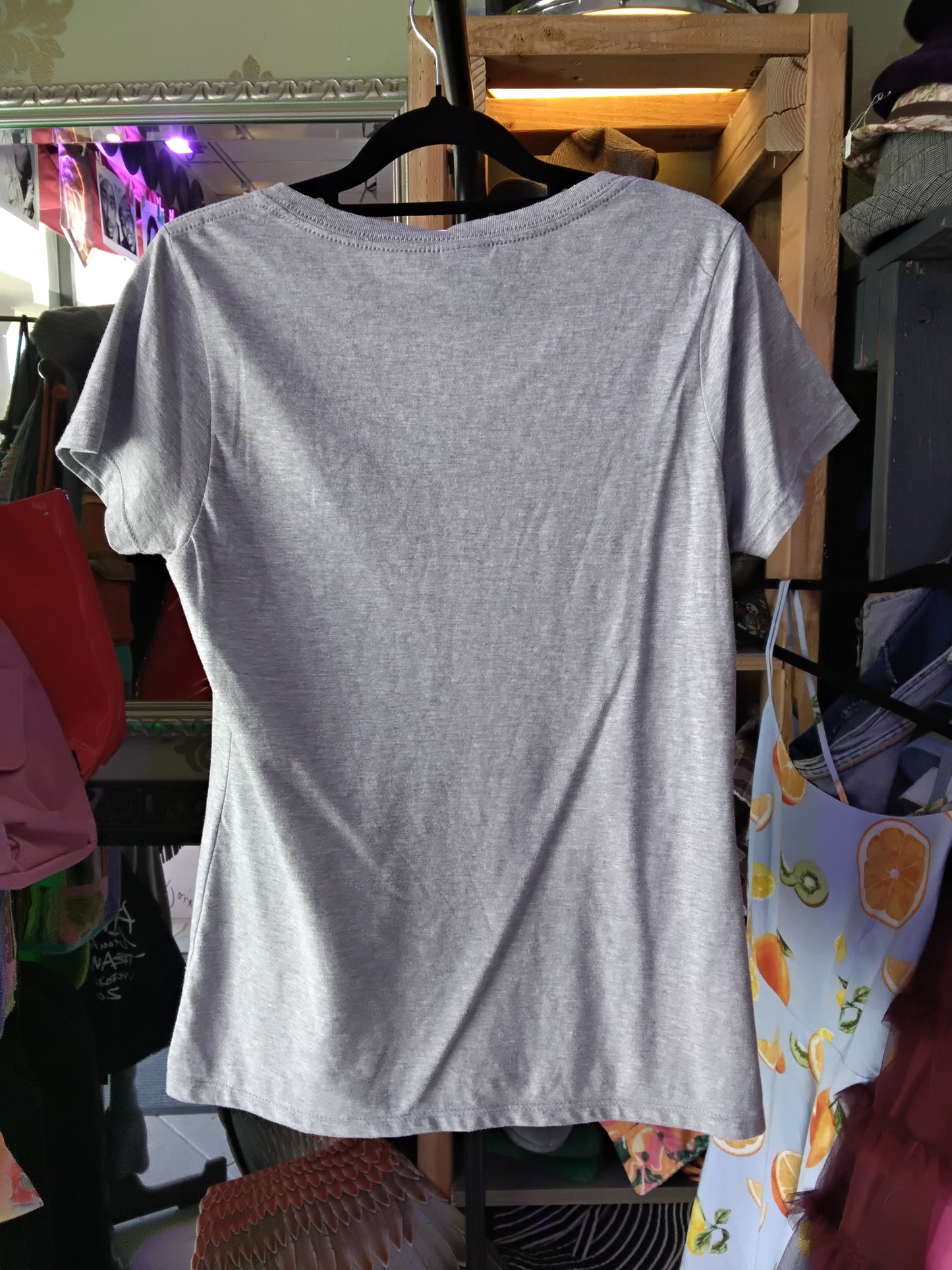 Steve Miller Band Logo Graphic Band V-Neck T-Shirt Gray S