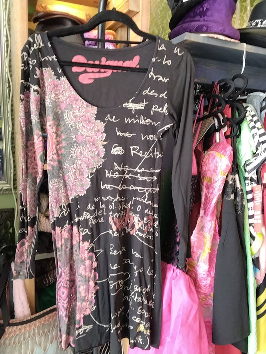 Disigual brand medium floral print abstract multi media dress