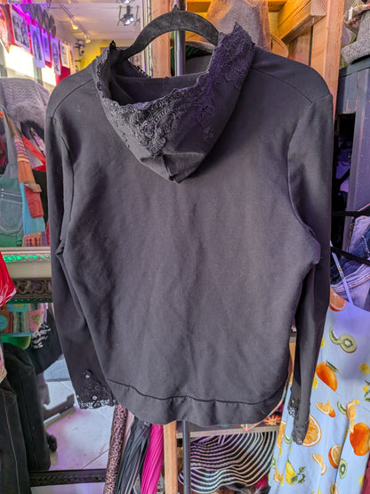Vertigo Paris XL Missing Bling As Is Lace Gothic Hoodie