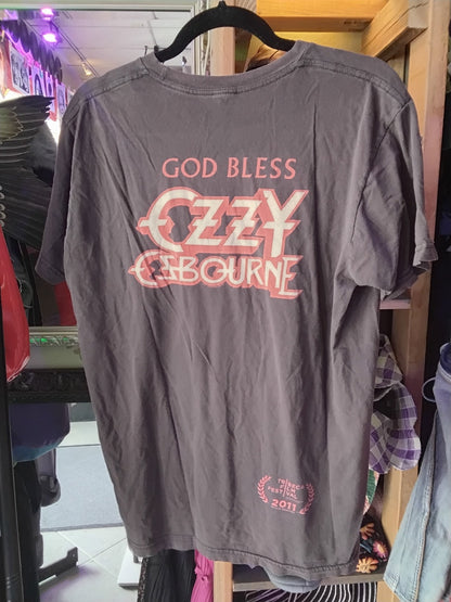 *RARE* God Bless Ozzy Osborne 2011 Tribeca Film Festival T-Shirt Brown L