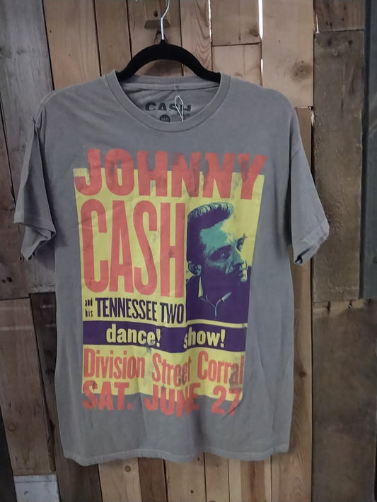 Johnny Cash and his Tennessee Two Medium beige Grey T-shirt