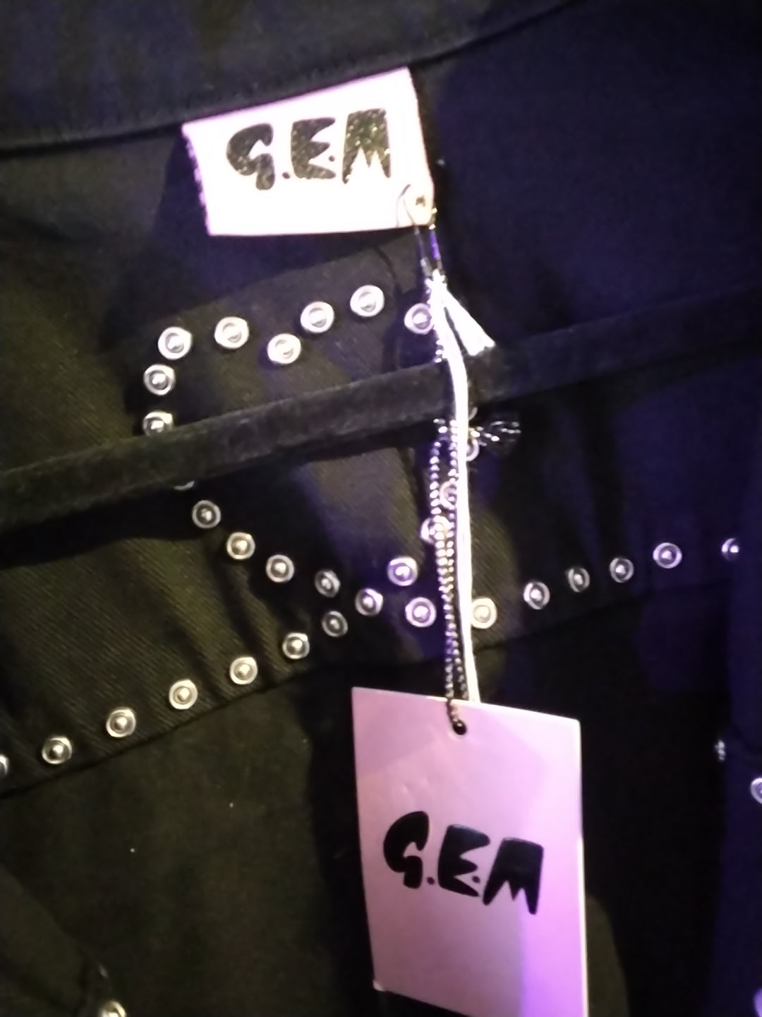 GEM Black Studded Denim Jacket