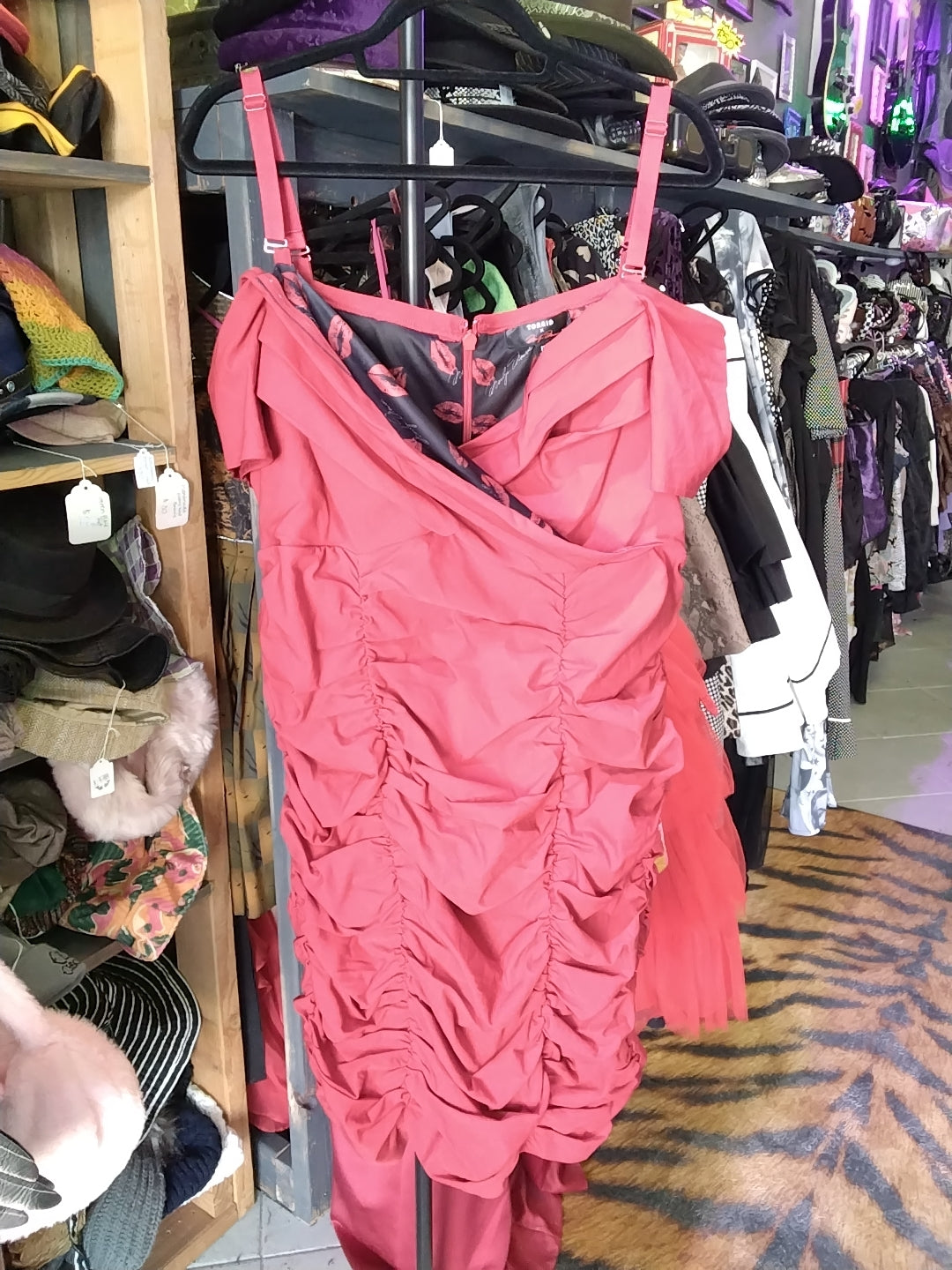 Torrid x Marilyn Moore Red Redrushed Off The Sholder Dress Size 18