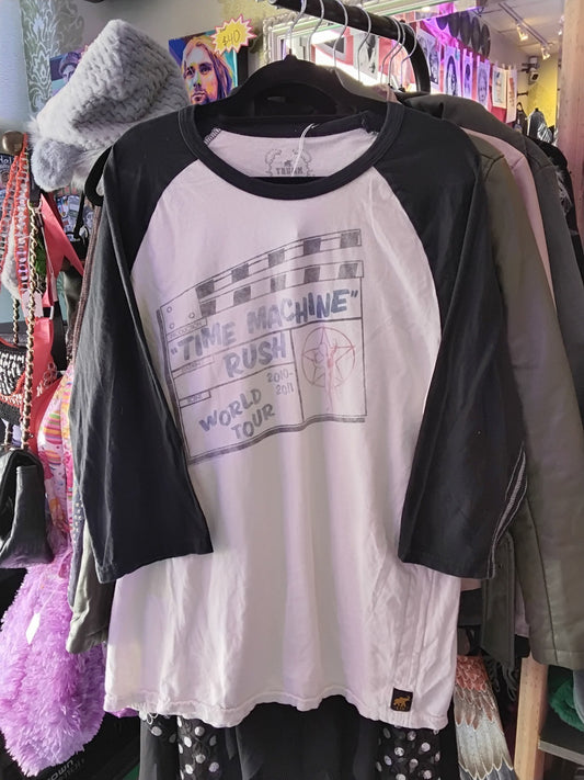 Rush "Time Machine" World Tour 2010-2011 Trunk Ltd. Band Baseball 3/4 Sleeve Shirt White L