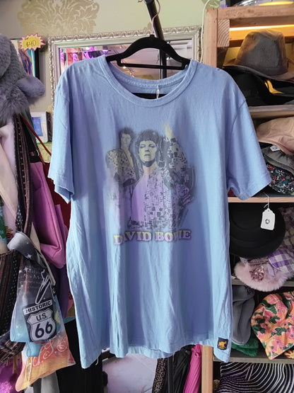 *RARE* David Bowie Graphic Trunk Ltd. Limited Band T-Shirt Blue L