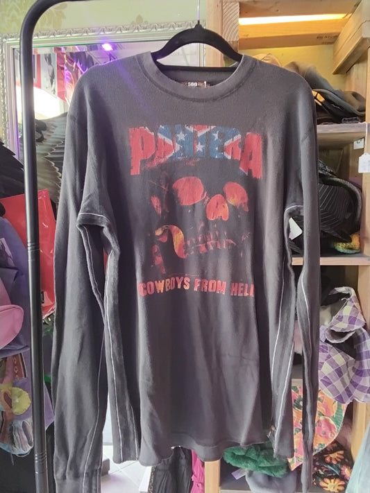 *RARE* Pantera "Cowboys From Hell" Trunk Ltd 1 Of 500 Limited Band Long Sleeve Thermal Jersey Gray M