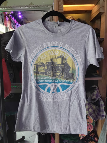 *RARE* Aerosmith "Train Kept A Rollin'" U.S. Tour 1974 Band T-Shirt Gray M