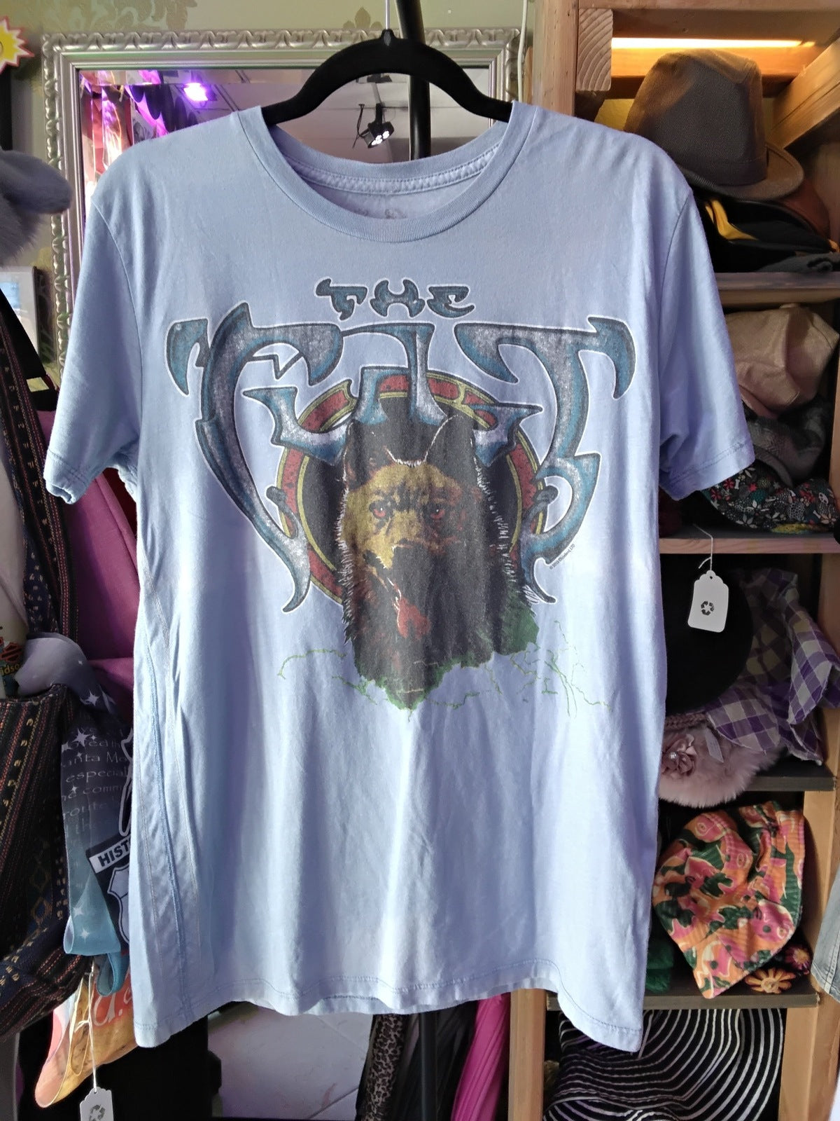 The Cult "British Tour '87" Wolf Graphic Trunk Ltd 5-1-11 Re-Issue Band T-Shirt Blue M New With Tags