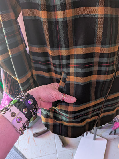 Cabi XS Plaid Moto Jacket