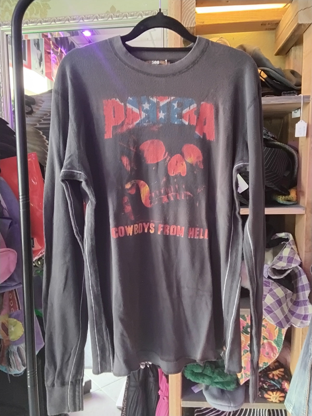 *RARE* Pantera "Cowboys From Hell" Trunk Ltd 1 Of 500 Limited Band Long Sleeve Thermal Jersey Gray M