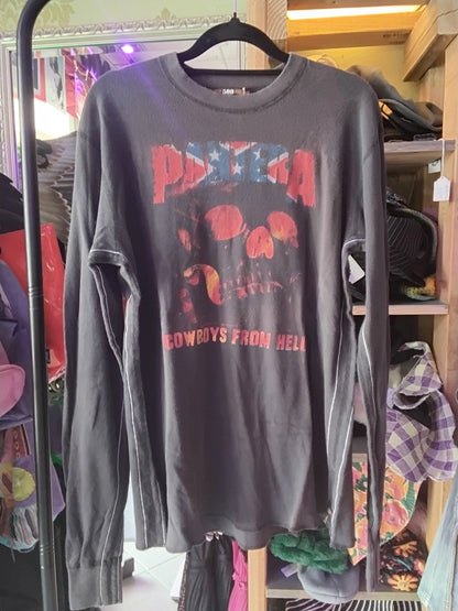 *RARE* Pantera "Cowboys From Hell" Trunk Ltd 1 Of 500 Limited Band Long Sleeve Thermal Jersey Gray M
