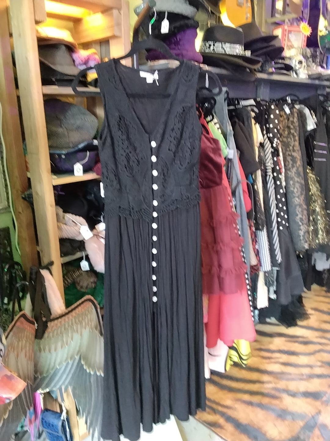 Moral fiber medium black button up dress