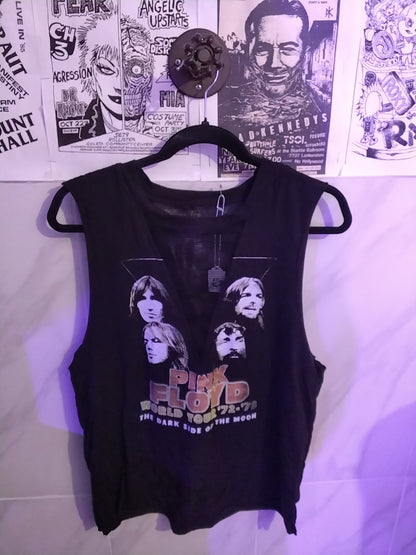 Pink Floyd small sleeveless mesh front top