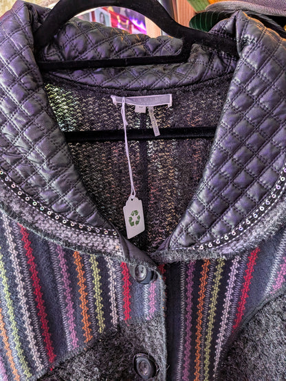 Liquid by Sioni Medium Bohemian multi mixed artist long cardigan
