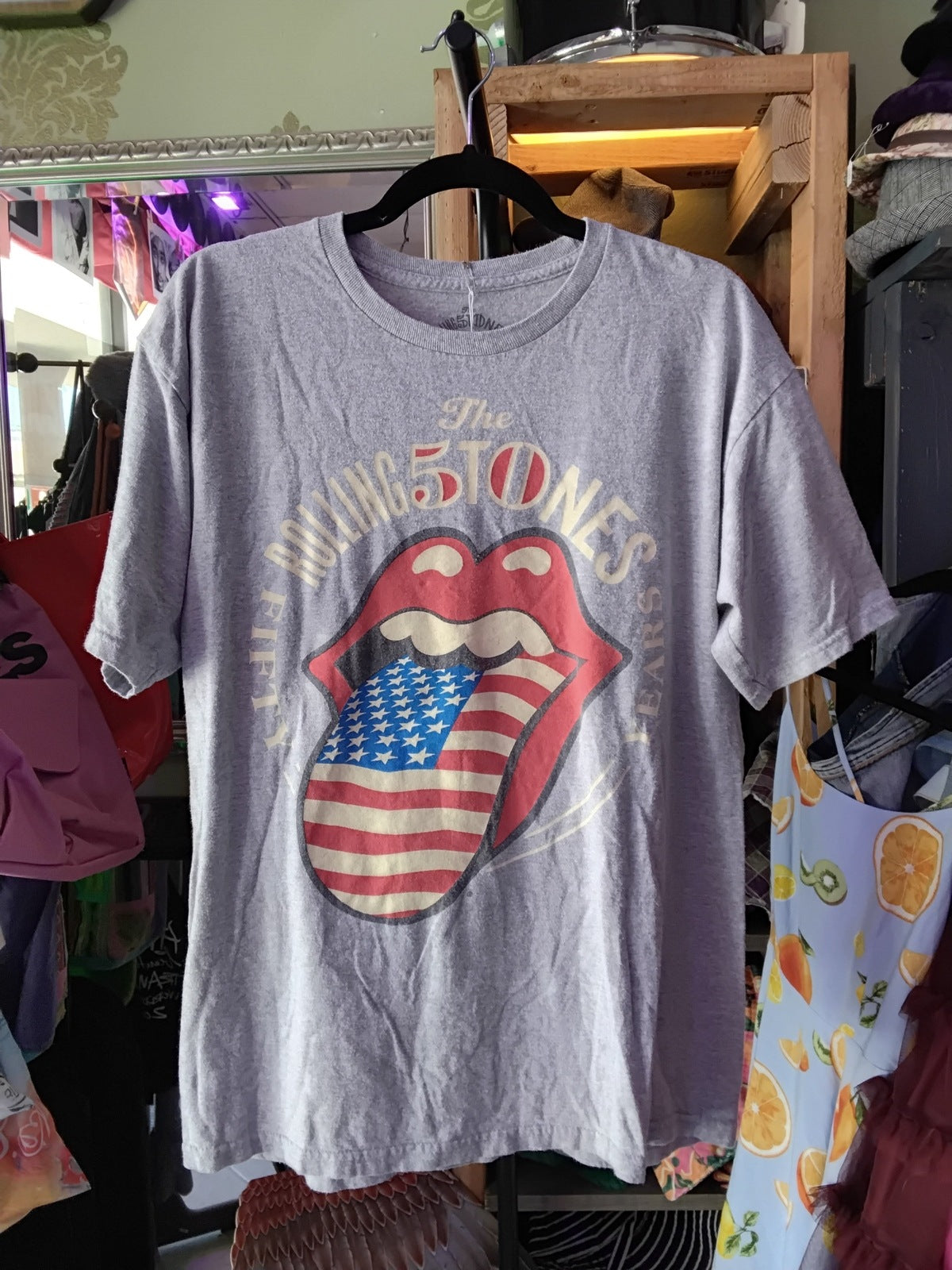 The Rolling Stones 2013 50th Anniversary Tour Band T-Shirt Gray L