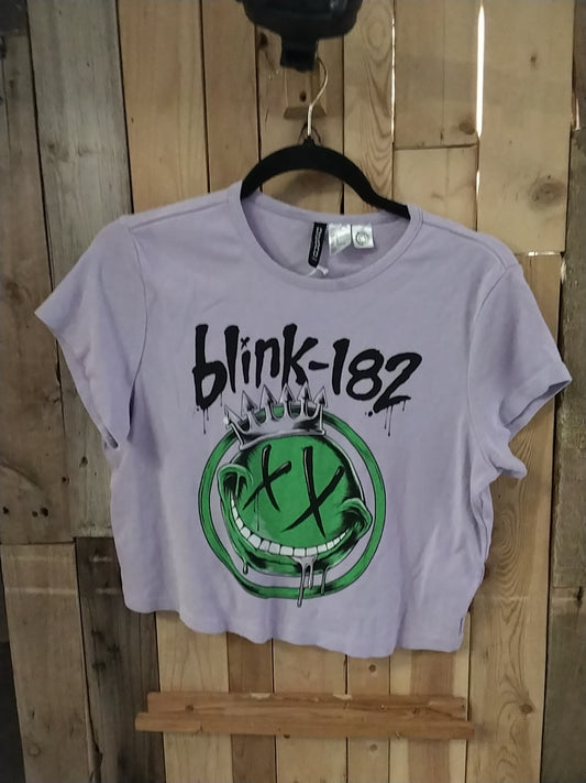 Divided blink 182 purple Cropped tee Medium
