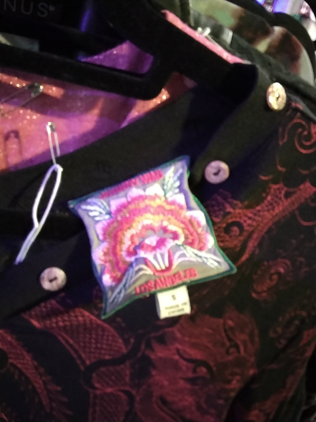 Johnny Was Red Dragon Shirt