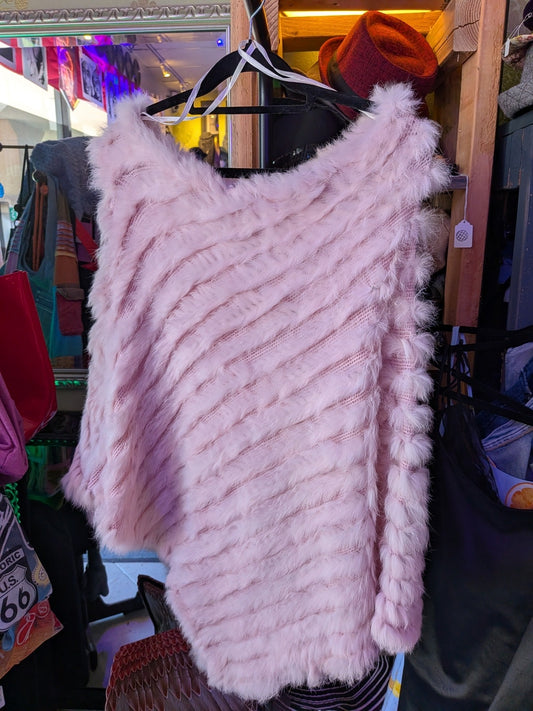 Jennyfer J One Size Pink New Poncho Faux Fur