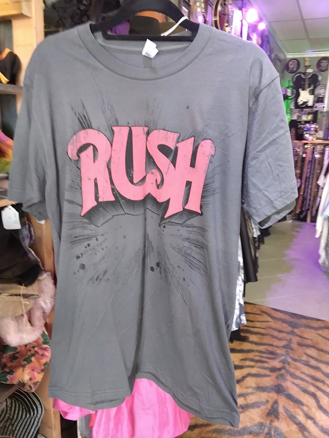 Rush medium Grey pink logo t-shirt