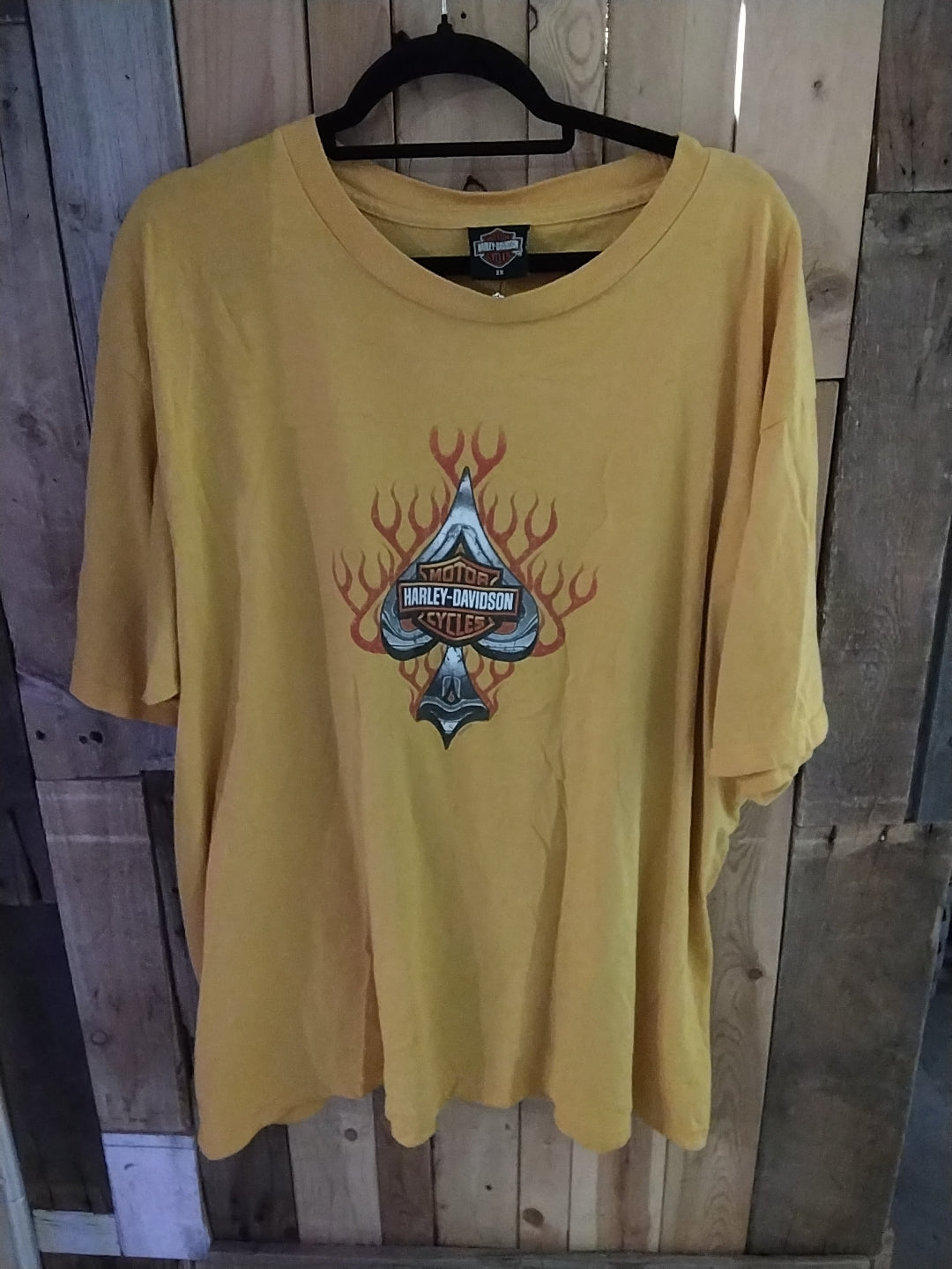 Harley Davidson Harley World Amsterdam, Holland yellow tshirt size 2X