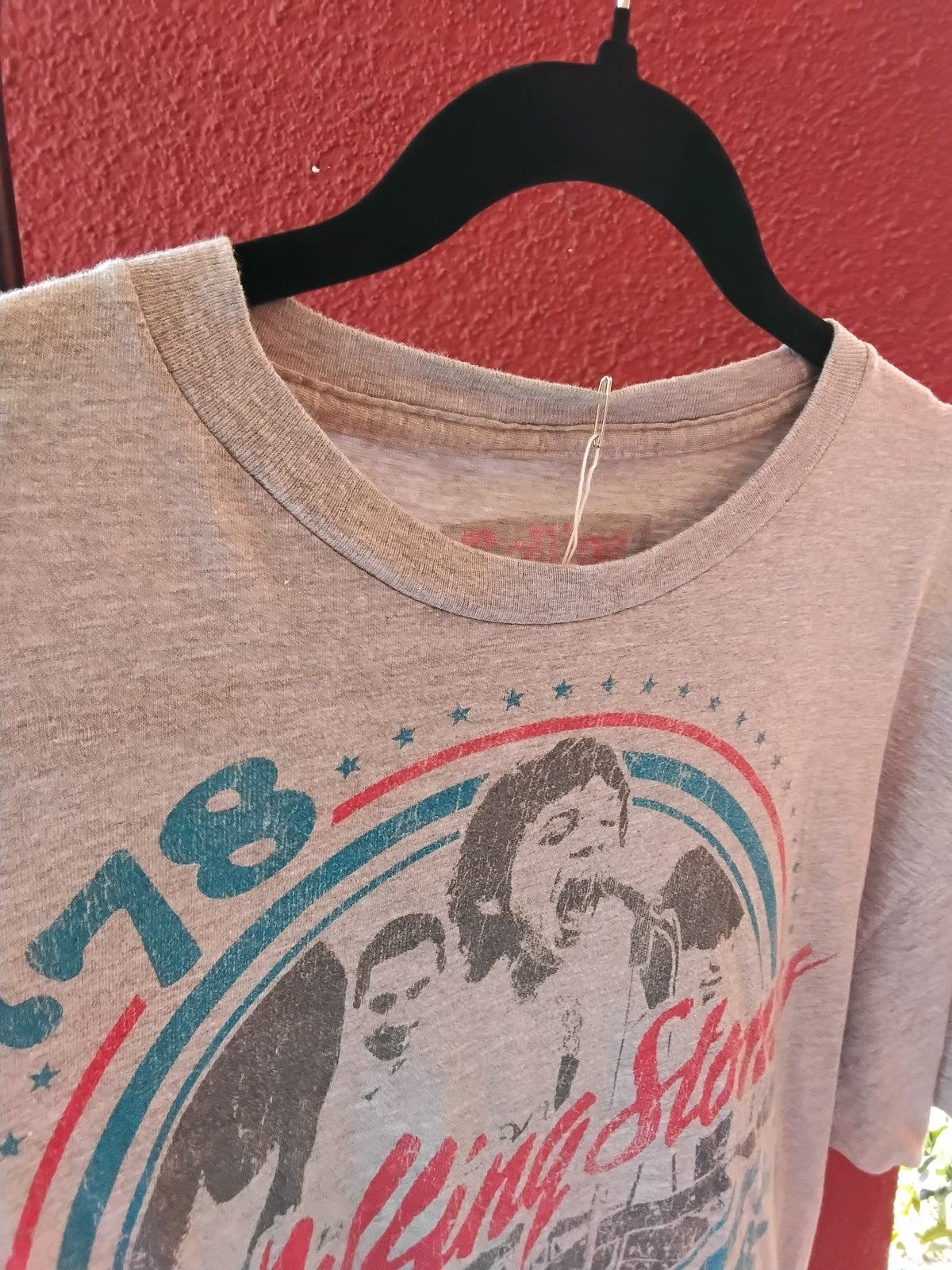 The Rolling Stones Vintage '78 Live in Concert Band T-Shirt Gray XL