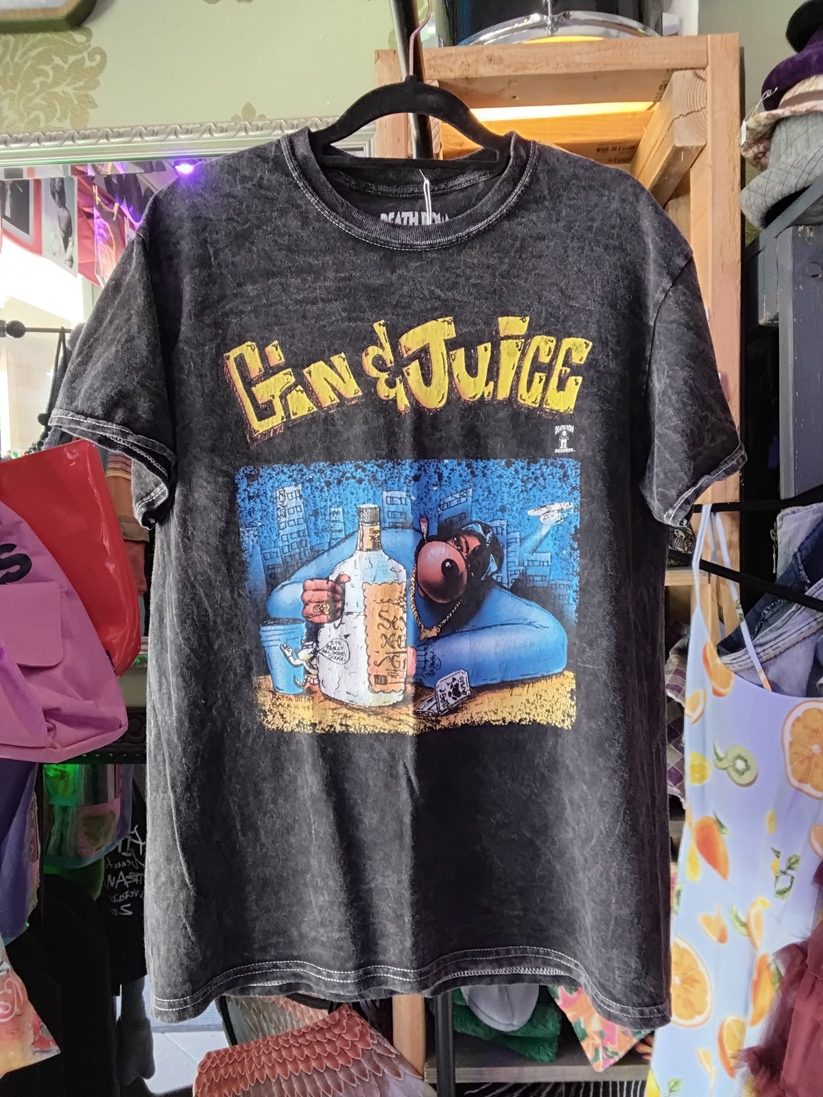 Gin & Juice Graphic Death Row Records Band T-Shirt Black S/M