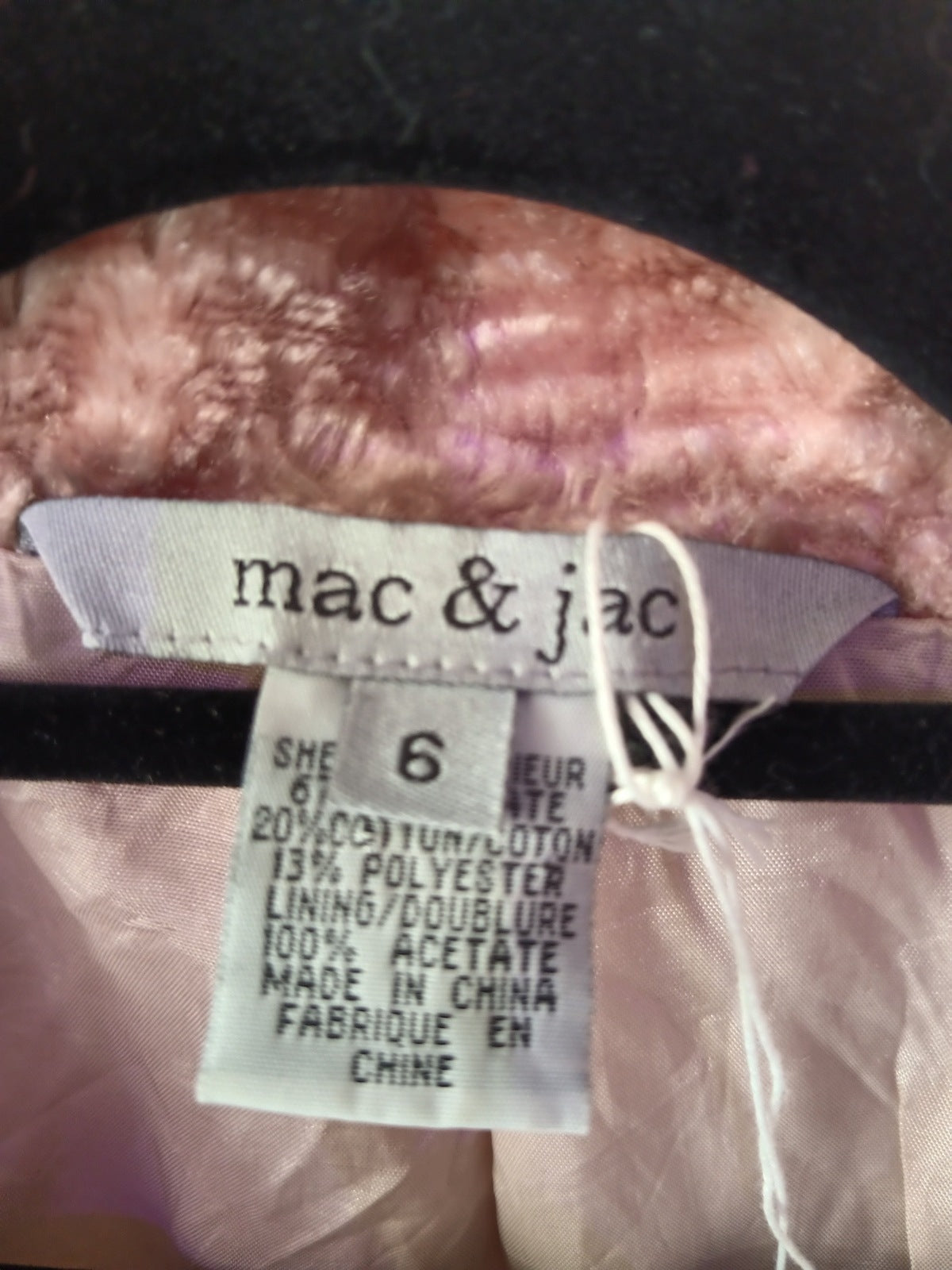 Mac & Jac Size 6 Pink Faux Fur Short Coat