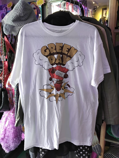 Green Day Dookie Album Band T-Shirt White Large New